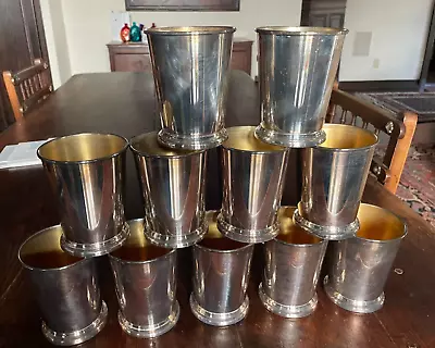 11 VTG Sheridan Silver Plated Mint Julep Cups No Monogram 4” Tall • $200