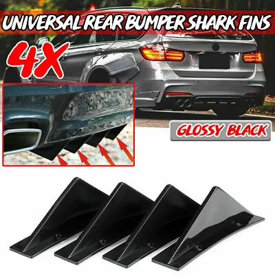 4x Auto Car Rear Bumper Diffuser Shark Fin Curved Spoiler Lip Wing Splitter Abs  • $11.99