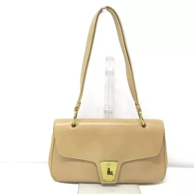 Auth GUCCI - 90643 Beige Leather Shoulder Bag • $242