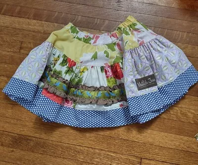 Matilda Jane's Girls Skirt Size 2 Tiered Floral Modest Pattern  • $11.99