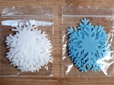 24 Edible Large Snowflakes Wafer Paper Cupcake Toppers Decorations Free P&p • £3.72