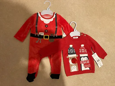 BNWT Baby Christmas Clothes Bundle 0-3 Months • £4.50