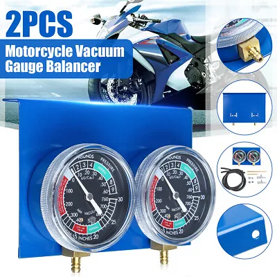 2pcs Motorcycle Fuel Vacuum Carburetor Synchronizer Tool Carb Gauge 2 Cylinder • $28.49