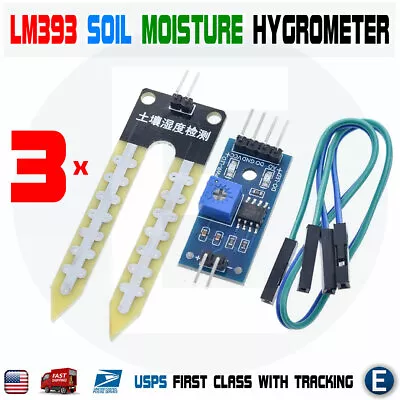 3PCS Soil Hygrometer Water Detection Module Moisture Sensor 4 Arduino DIY LM393 • $3.64