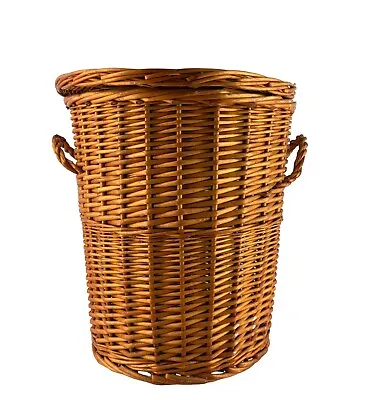 $39.99 • Buy Vintage Child's Small Wicker Laundry Hamper With Lid 15 X 13  Smoke Free