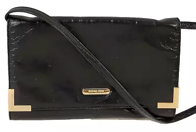 MICHAEL KORS BEVERLY Black Patent Leather CLUTCH SHOULDER PURSE • $59