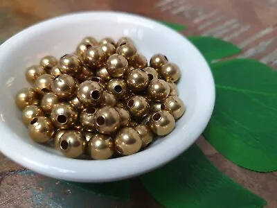 8.0mm Brass Beads 20 Pcs Of Brass Spacer Beads (2.5mm Hole) Jewelry Crafting • £4