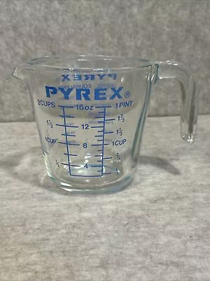 Pyrex 2 Cup Measuring Cup Blue Letters 516-O • $21.50