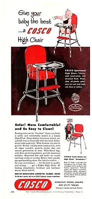 Vtg Print Ad 1951 Cosco Upholstered High Chair Chromium Finish Hamilton 5x11 • $12.09