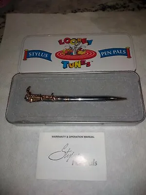 $40 • Buy Vintage 1990's Warner Looney Tunes Road Runner Silver & Gold Pen Rare Style,