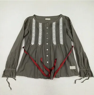 Odd Molly Size 1 - S UK10 EUR36 Boho Blouse Button Up Shirt Long Sleeve Top 227 • $25