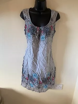 Grey Linen Mix Dress Size 14 By Mantaray  • £6