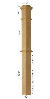 AFP-4375 Red Oak Actual Flat Panel Box Newel Post • $345