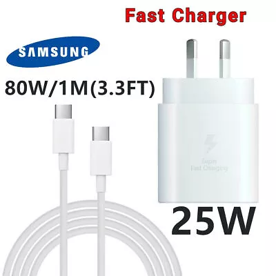 $16.59 • Buy 25W Super FAST Wall Charger For Samsung Galaxy Note 10 S20 S21 S22+ Plus AUS