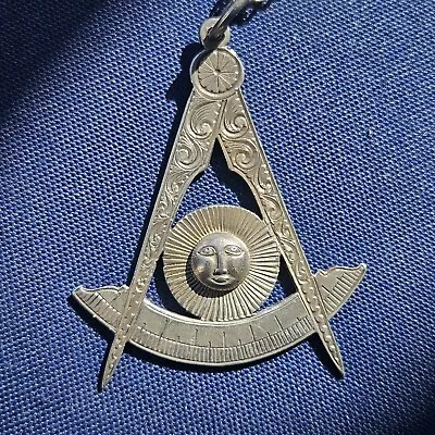 Macoy Co Ny Sterling Silver Masonic Necklace With Silver Penant • $10.50