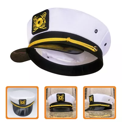 White Sailor Caps Yacht Sailor Hats Nautical Costume Cruise Props • £9.49