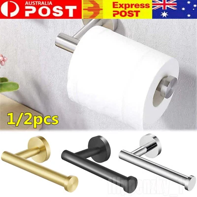 $15.99 • Buy 1/2X Toilet Paper Roll Holder Mounted Stainless Steel Hook Bathroom Wall Storage
