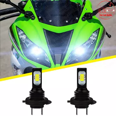 2x H7 LED Headlight Bulb For Kawasaki Ninja ZX6R ZX636C 2003-2006 ZX636E 2013-14 • $15.99