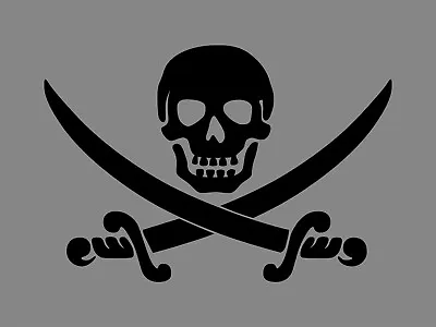 JOLLY ROGER Pirate Skull And Swords Bones Halloween Vinyl Decal Spooky Sticker  • $2.99