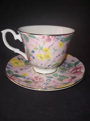 Vintage Duchess Primrose Pink Chelsea Garden  Tea Cup And Saucer • $23