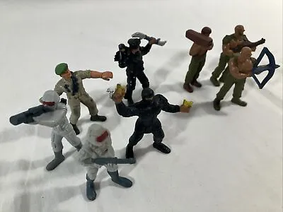 Vintage 1986 Mattel GUTS Military Action Soldier Figures PVC Mini Figs Lot Of 8 • $19.99