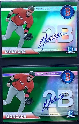 Yoan Moncada 2016 Bowman Chrome Prime Positions Green Auto #18/99 • $10.99