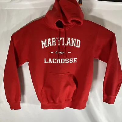 Maryland Terrapins Hoodie Men Small Red Pull Over Sweater Adult Terps Lacrosse • $24.97