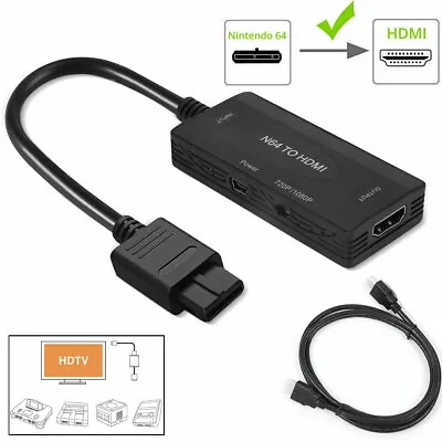 N64 To HDMI Converter Adapter HD Cable For Nintendo Gamecube NES SNES N64 Series • $13.49