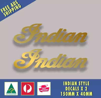 Indian Style Decals X 2 GOLD Sturgess Sticker BONNEVILLE USA • $14.95