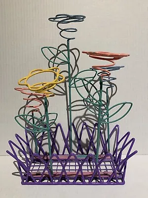 Easter Egg Pastel Holder Basket W/ Wire Spring Flowers 9-1/2”x 5”x 12” • $14.95