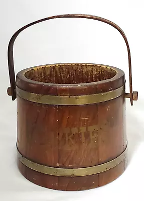 Vintage Wooden Firkin Sugar Bucket Cookies Holder Jar Decor Plant Holder • $19.35