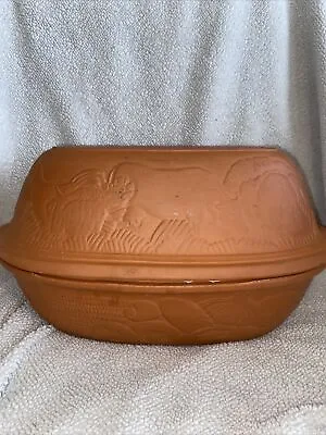 GOURMET-TOPF NEW Terra Cotta Clay Pot Cooker Roaster MADE IN USA 1989 VINTAGE • $41