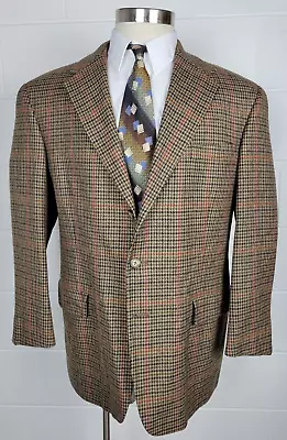 Vtg Tommy Hilfiger Houndstooth Windowpane Tweed Sport Coat Jacket 42R • $30