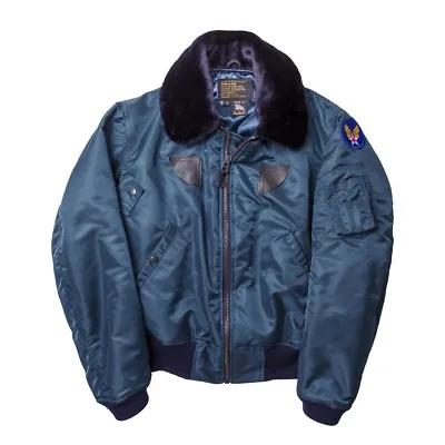 Cockpit USA B-15 Bomber Flight Jacket AF Blue Olive USA Made Z2213  • $324