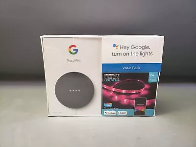 Google Nest Mini (Charcoal) + Merkury Innovations Smart LED Strip Light • $32.99