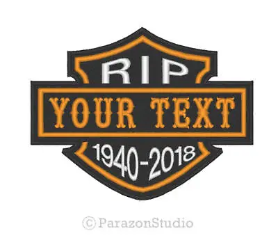 Custom Embroidered RIP R.I.P Memorial In Memory Motorcycle Biker Sew On Patch  • $9.50