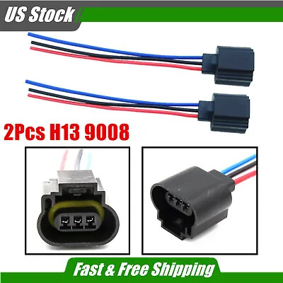 H13 9008 Female Socket Headlight Socket LED Plug Wire Harness Adapter Connector • $8.69