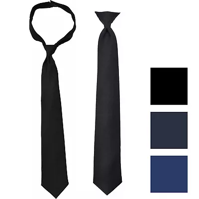 $10.99 • Buy Pretied Necktie Adjustable Breakaway Clip-On / Hook Loop Safety Pullaway Uniform