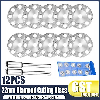 $7.98 • Buy 12X Diamond Cutting Discs Wheel Blades Set+Drill Bit For Dremel Rotary Tool AU