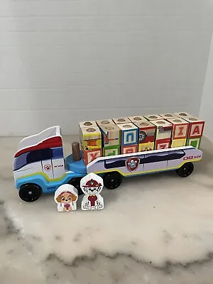 Mellissa And Doug Paw Patrol Wooden ABC Block And Truck Set • $18