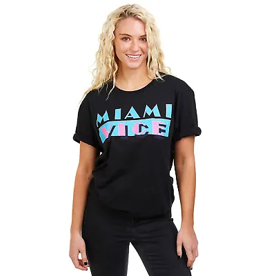 Official Miami Vice Ladies Logo T-Shirt Black S - XL • £12.99