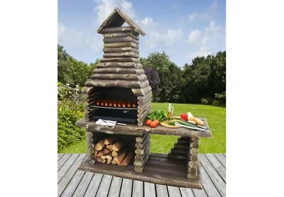 £799 • Buy Masonry BBQ Barbecue Wood Effect Garden Grill Wood And Charcoal Cooking Massive