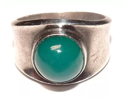 Vintage Georg Jensen Sterling Silver Denmark 124 Chrysoprase Ring • $129.99