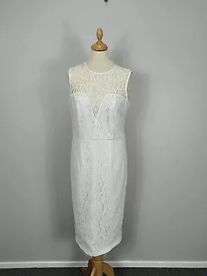 Therapy London White Lace Dress Size 14 New With Tags Love Heart Sparkly Shimmer • £6.99