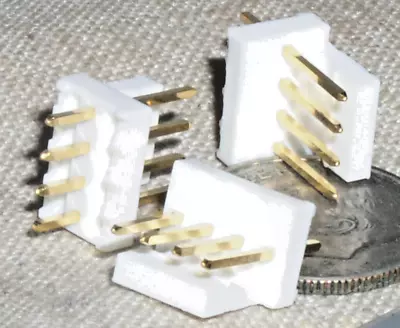 3 Gold Panduit Male Idc Itw Header Connector .100 Vert 4 Pin Position 15 Au Usa • $1.49