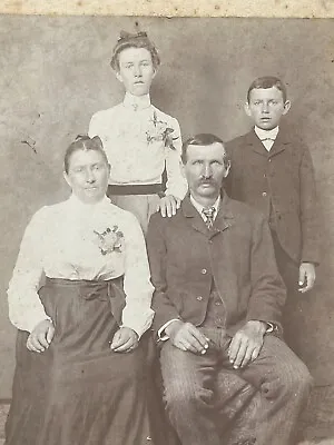 Family Of 4 Posing 1890s Large Photograph On Board Missoula Montana Family • $6