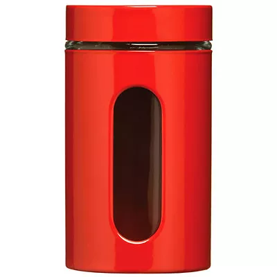Amazing 1000ml Storage Jars Enamel On Steel With Glass Display Panel 8 Colours • £7.99