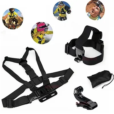 Adjustable Chest+Head Mount Harness Strap GoPro Accessory Hero 7/6/5/4/3+/8/9/10 • $17.57