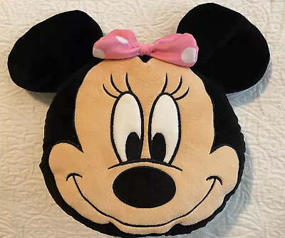 Minnie Mouse Disney Store Head Face Pillow Plush Pink Bow 14” • $5.95