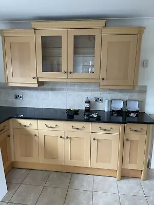 Hardwood Kitchen Cupboard Doors With Handles. Great Condition. • £5.50